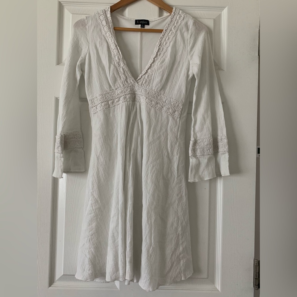 White Linen crochet dress